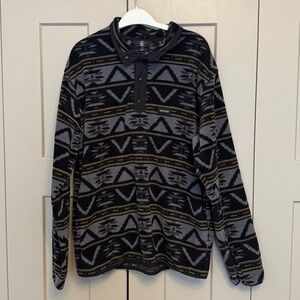 Volcom Switch Case Printed Fleece | Black Snap-Neck Pullover | Surf Skate